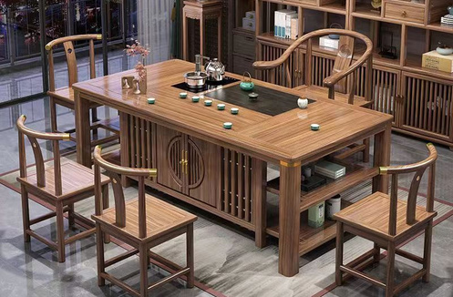 Bộ Bàn Trà Gỗ Tự Nhiên Tinh Tế, Tao Nhã, trang trí phòng thiền NA006